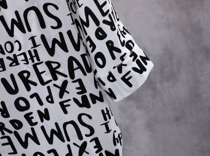 SwiftFit Set: Quick Dry Letter Print Shirt Short Set