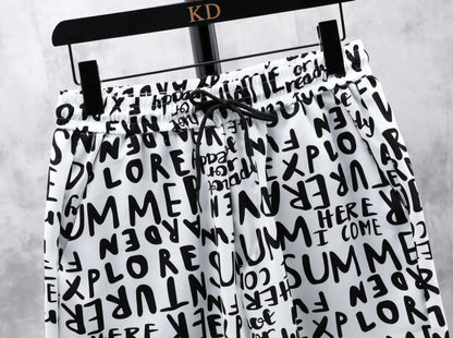 SwiftFit Set: Quick Dry Letter Print Shirt Short Set