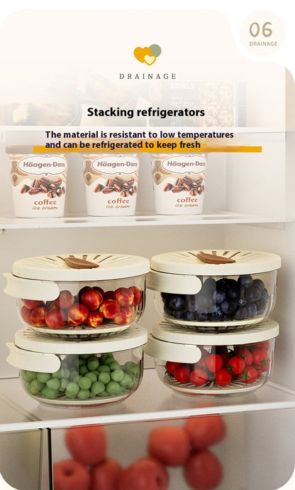 LuxiFresh: 2-in-1 Drain Basket & Container