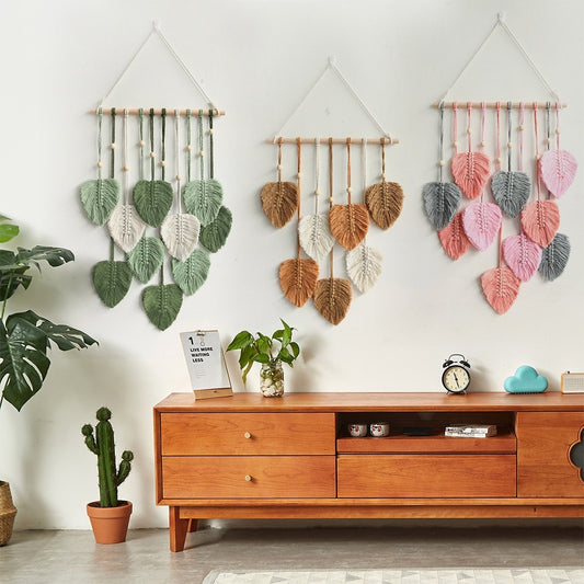 NatureKnit: Woven Leaves Macrame