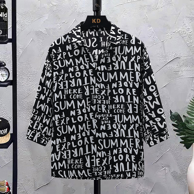 SwiftFit Set: Quick Dry Letter Print Shirt Short Set