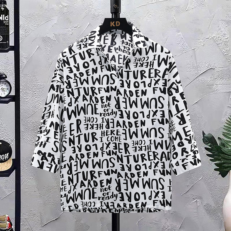 SwiftFit Set: Quick Dry Letter Print Shirt Short Set
