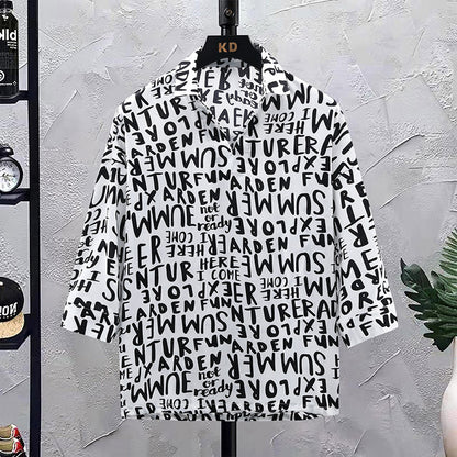 SwiftFit Set: Quick Dry Letter Print Shirt Short Set