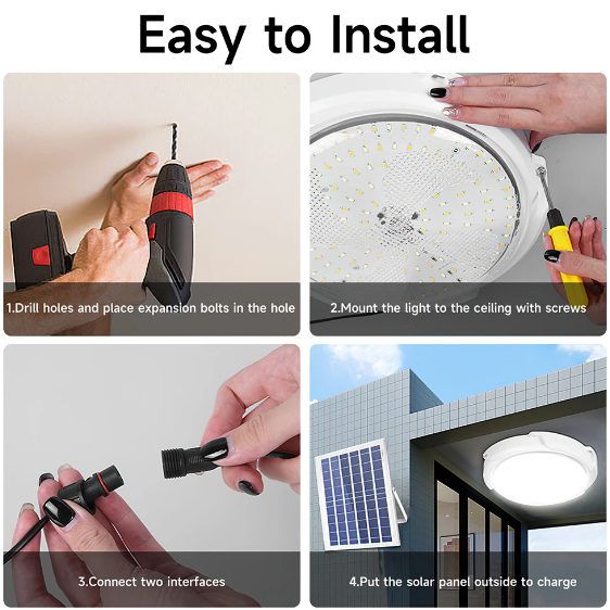 SolarGlow Light: LED Solar Ceiling Light