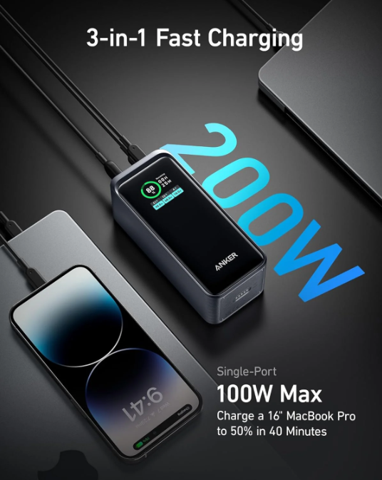 Anker Prime 20,000mAh Power Bank (200W) with 100W Charging Base