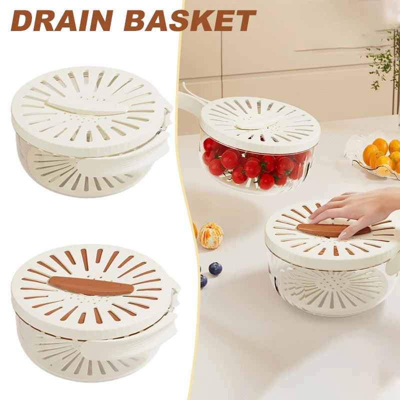 LuxiFresh: 2-in-1 Drain Basket & Container