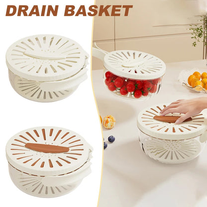 LuxiFresh: 2-in-1 Drain Basket & Container